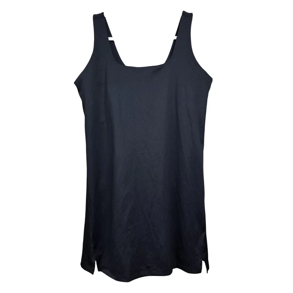 Old Navy Active Powersoft Tank Dress Womens XL Black Built In Bra Shorts